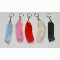 Fox brush, keyring, 6 assorted, 12 pieces on card, 10 cm