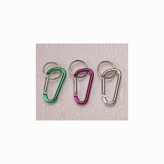 Mountaineering carabiner, 4 assorted, 12 pcs on card, 5 cm