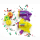 Mini Confetti Party Popper Pistol, 6 shooter with 3 pieces cartridge, in bag, 24 pieces in display, 10 cm
