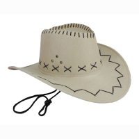Cowboyhut beige Velourlederoptik